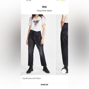 R13 crossover jeans
